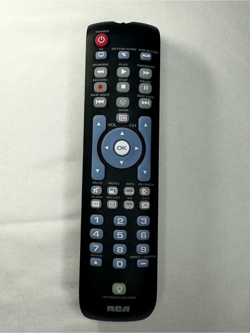 RCA Black 3 device TV Remote RCRNO3BR